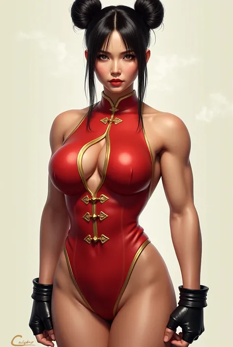 (detailed face) Chun li with a gorgeous body