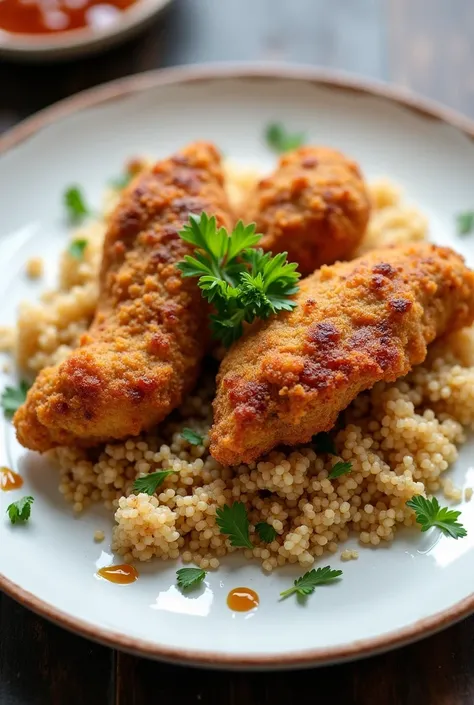 Fried chicken with bulgur