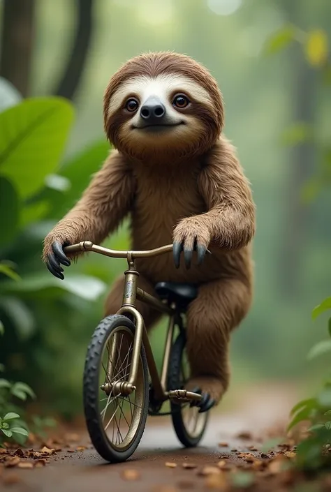 sloth riding bicyle