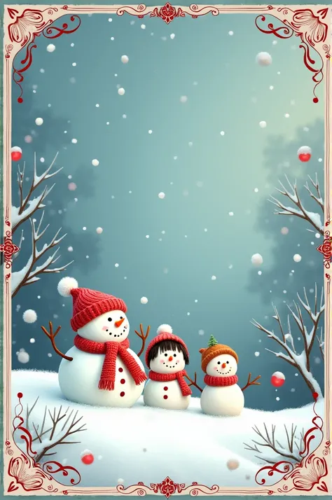 Christmas card in Spanish with a snowy background