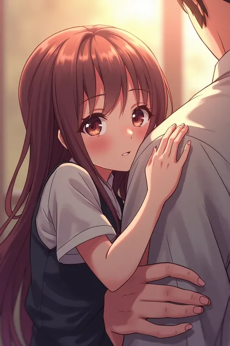 Anime art, a girl sucking a mans dick