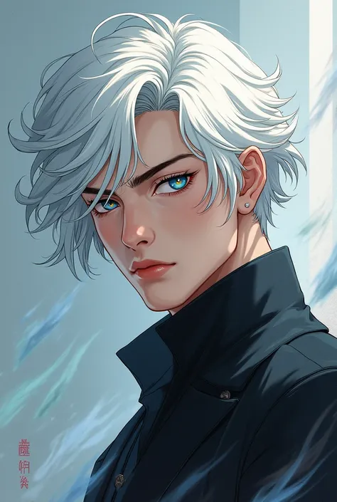 The main character of white online novel Isaac Whitelock the one with a white hair art style is like a manhwa 