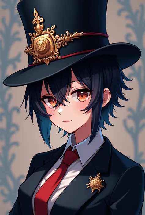 make me a profile picture of anime character with charismas hat