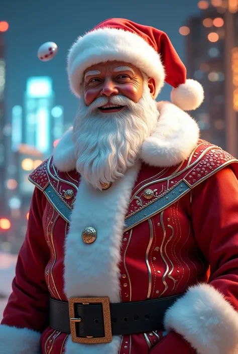 Stylish Santa Claus from the Cheerful Future for the Whole Family 

