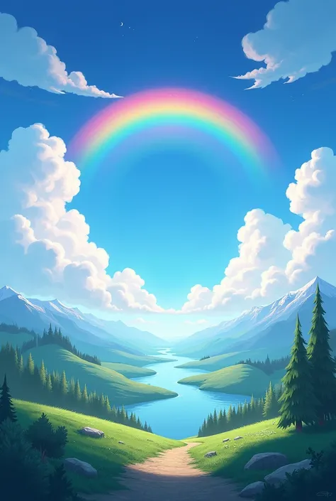 images of nature with several circular phenomena in the sky such as rainbows or clouds BUT MAKE LANDSCAPES SIMPLER AND MORE REALISTIC