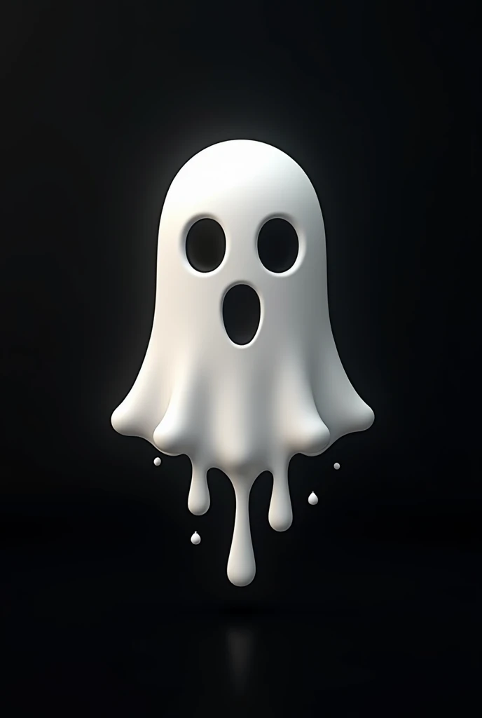 Create a logo with an all-white ghost in 2D the ghosts syrup must be fine-tuned, The logo must have the name Gaspazinho ,  with a sign and the white icon and the black background all in ultra quality and in 3D