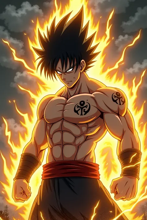 Sasuke Uchiha as a super saiyan