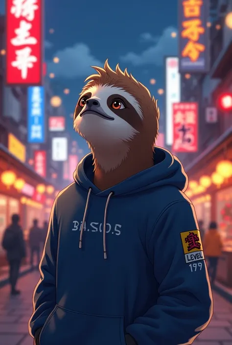 "Imagine an anthropomorphic sloth character inspired by a young man in his early twenties. The sloth has soft, gentle facial features, with a calm and relaxed expression that conveys a friendly, approachable nature. His light-brown hair is short and tousle...