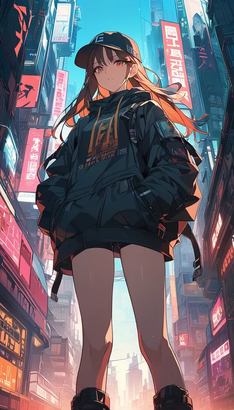  anime girl  with a baseball cap and a baseball cap on, Girls Frontlineスタイル, high quality  anime art style , cyberpunk  anime girl , Style Anime,  I began to feel  , cyberpunk  anime girl  in hoodie,  anime girl , ( anime girl ), Anime Wallpaper,  anime ar...