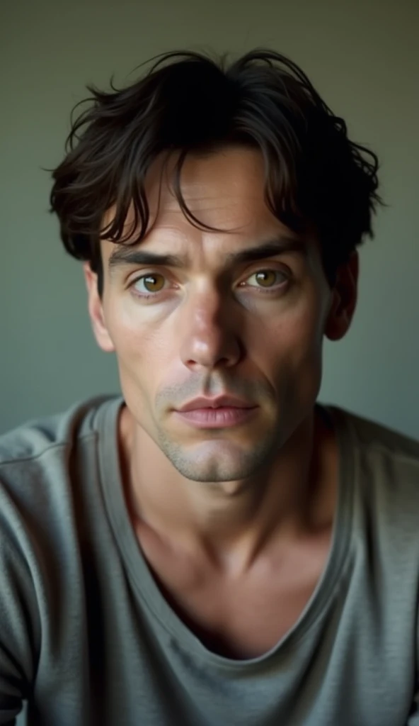 Cillian Murphy, with striking and mesmerizing features,  looks directly at the camera . Your light eyes,  intense and full of expression seem to reveal hidden secrets ,  while he speaks calmly and intriguingly about curiosities . His sculpted face ,  fair ...