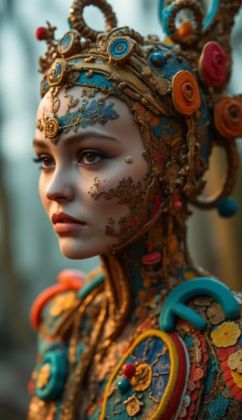 general plan , anatomically correct full body , A whimsical steampunk girl with ADHD  , gears and intricate mechanisms, copper and brass accents,  vibrant colors, fantastic elements, detailed portrait,  dramatic lighting, atmósfera sur realistic , arte dig...