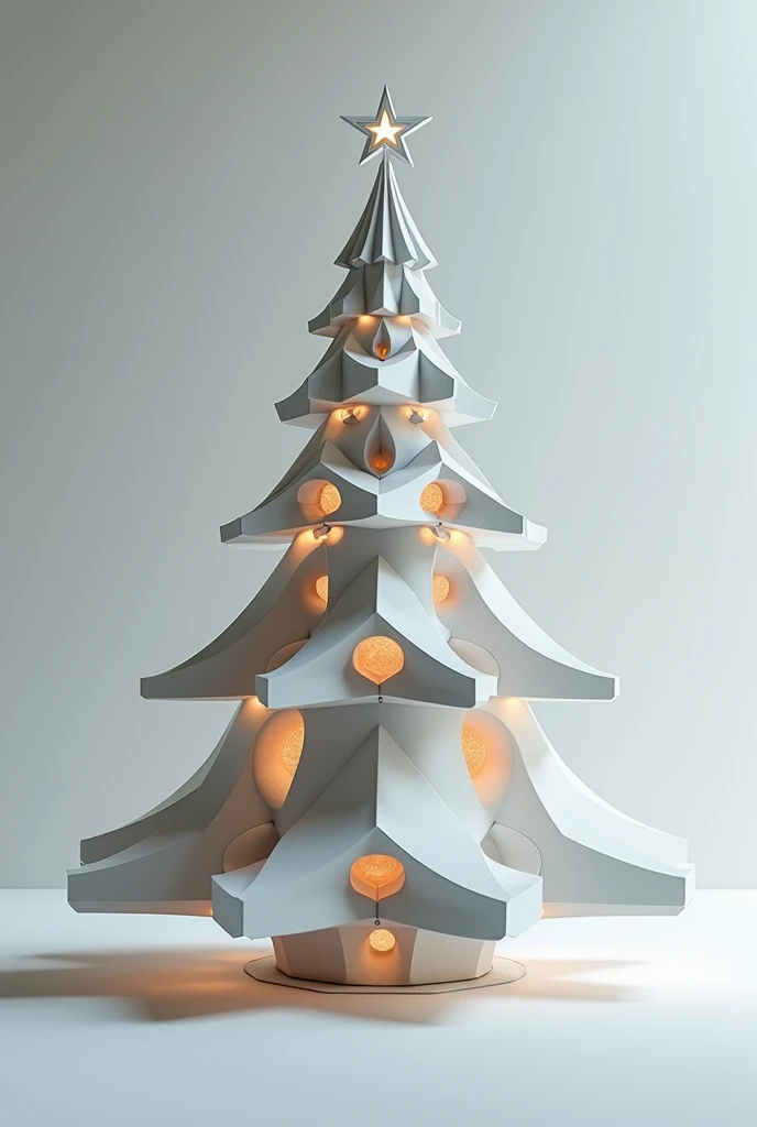 An architectural plan of a Christmas tree