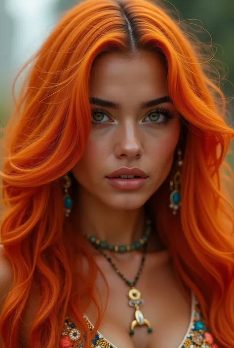 latina  with orange hair