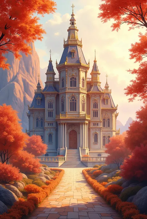 The gorgeous watercolor paintings designed by AI show a palace-level design sense and are pleasing to the eye. The design color is mainly red yellow orange like Autumn landscape.