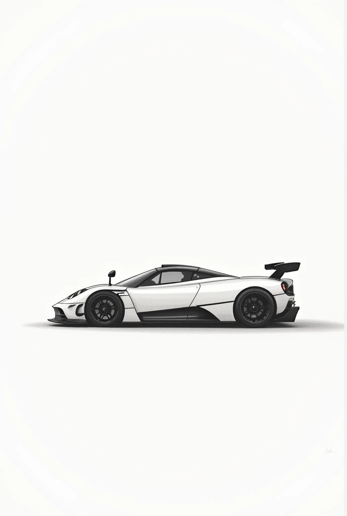 Create a minimalist drawing of the Pagani zonda f