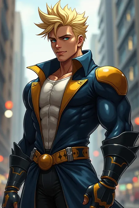 Mirio Togata with lighter and more normal blue eyes