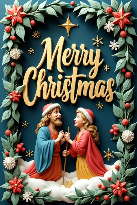 A Christmas card. It should be 3D. It should say Merry Christmas at the top and Assembly of God at the bottom.