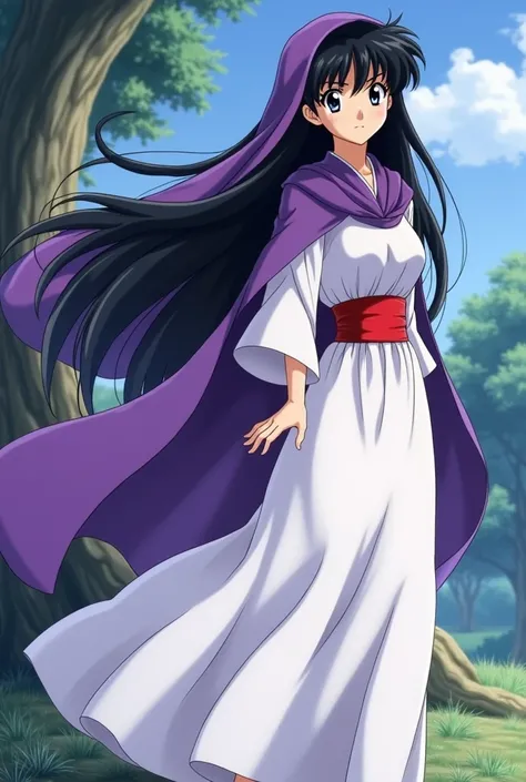 Sesshomaru with me ( the character of Inuyasha , who is known as the pretty master ) me too; with black hair and eyes ,cabello largo y liso,PIEL BLANCA, my dress is a white dress long sleeve , my dress reaches down to my knees ,and sandals on my feet , on ...