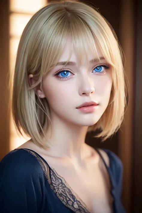 (masterpiece: 1.2,  top quality ),  realistic , ( realistic  Picture,  complicated details,  depth of field ),  top quality , masterpiece,  very detailed, Semi  realistic ,  1 girl,  mature woman, 21 years old, Blonde, short shoulder-length hair , The left...