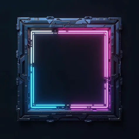 Game avatar frame，I want a minimalist style，Futuristic and technological。 The color of the frame should be dominated by cool colors ， highlight cyberpunk urban feel 。 detailed mechanical structure and digital texture ， like electronic lines 、 have a high s...