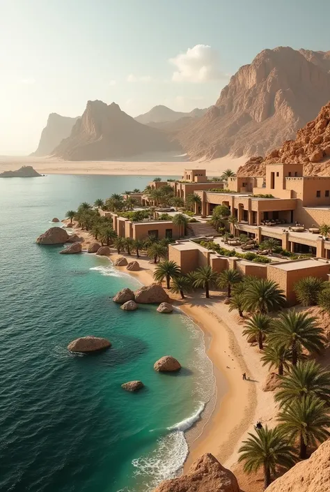 The design of a Bedouin resort on the sea in an area of 153,000 square kilometers 