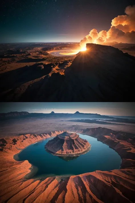 35mm Photography,  white cropped top,  beautiful earth filled with water and lava,  perfect eyes,  Sharp Focus, 8K HD,  crazy detail ,  complicated,  Kaino Lovedith Elegance, Atmospheric 4K Hyper Detail, Cinematic sensibility,  Sharp Focus, masterpiece, co...