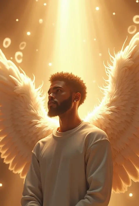 create a image of the black rapper King Von as a angel
