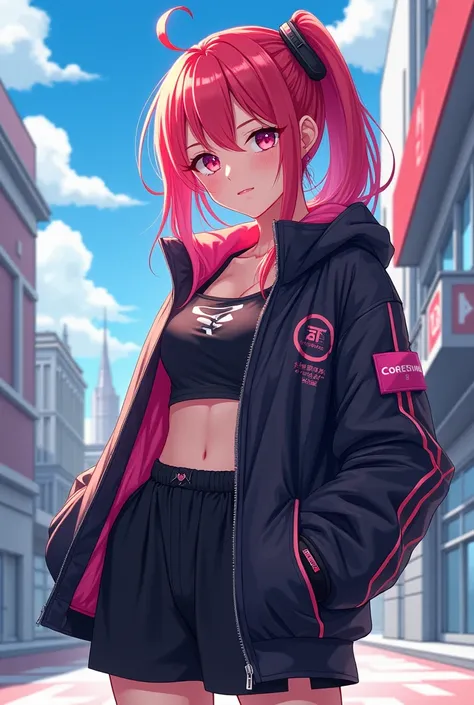 An anime girl with cool fit 