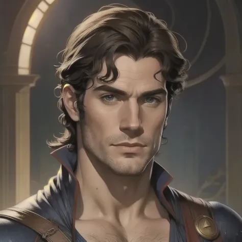 A photorealistic portrait of Henry Cavill in final fantasy style