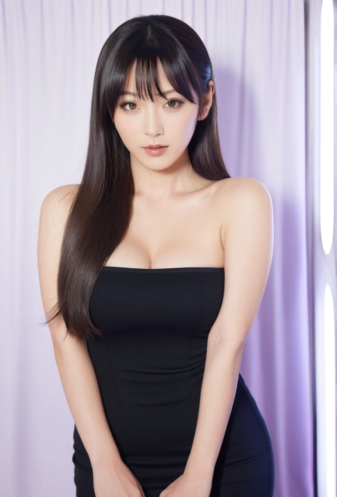 close-up of beautiful Japanese-South Korean, Lee Ayumi is a Japanese-South Korean singer and actress, Lee Ayumi is a Japanese-South Korean ICONIQ pop single girl singer, age 25 years girl, youthful face, perfect body, white body skin, very classic length h...