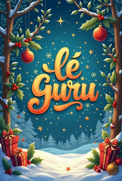 Generate a Christmas graphics with the name   Lé Guru  