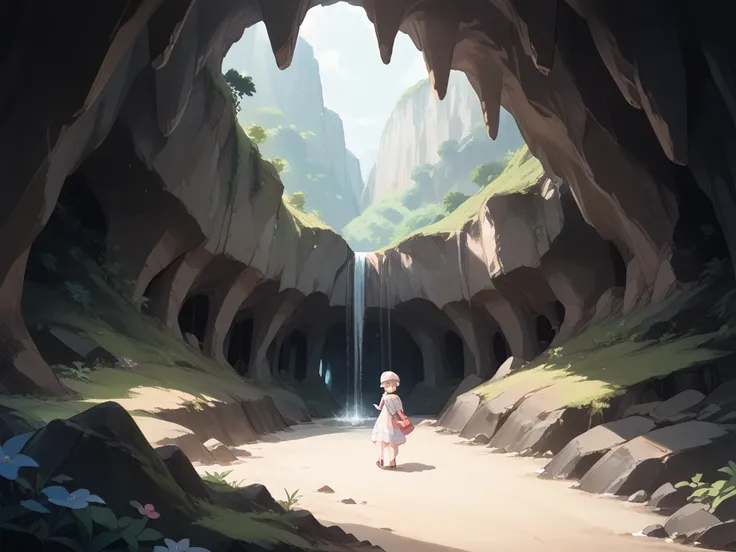 anime cave. no people. anime scene