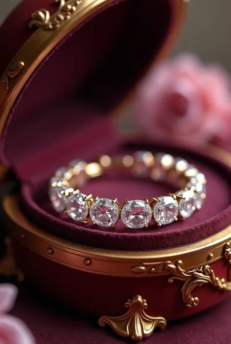 diamond bracelet, inside a jewel box 