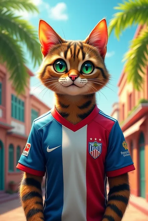 Tom cat wearing Panama national team jersey 