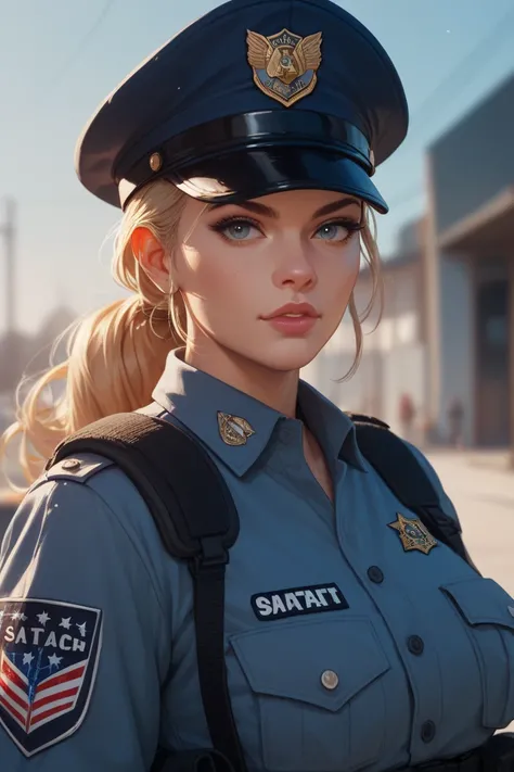 A girl in a swat uniform