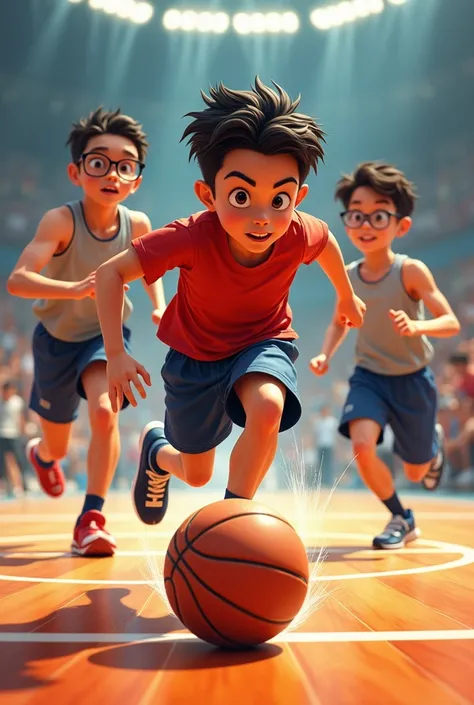 Fassa a boy named Mateus playing ball and dribbling everyone who wears glasses