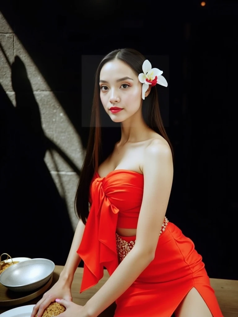  photo High-quality 8K 3D shot with the highest quality cameras. Canon cameras, เปิดดูรับแสงกว้าง, Fuji cameras use the highest quality and most modern film. Exaggerated realistic images and colors.,  a sparkling portland skin, Image of a woman,  Eyes are ...