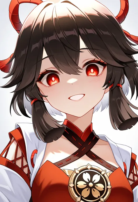 a close up of a person in a red dress with a sword, onmyoji detailed art, onmyoji, touhou character, ayaka genshin impact, from the azur lane videogame, onmyoji portrait, azur lane style, from touhou, yandere intricate, from girls frontline, characters fro...