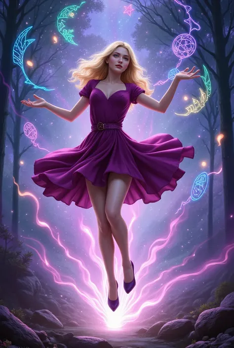 Sabrina Spellman floating in the air, Making magic 