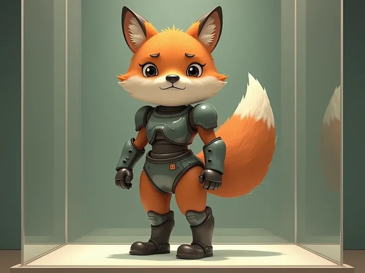 The cartoonish brown fox stands frozen in the museum, her smooth, 1940s-style design showing off her thick thighs, which prevent her from walking. Her mecha armor, once sleek, now feels restricting, as if it’s holding her in place. Her posture is stiff and...