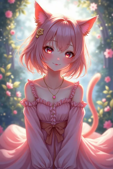 Beautiful cute cat girl anime girl 19 years old