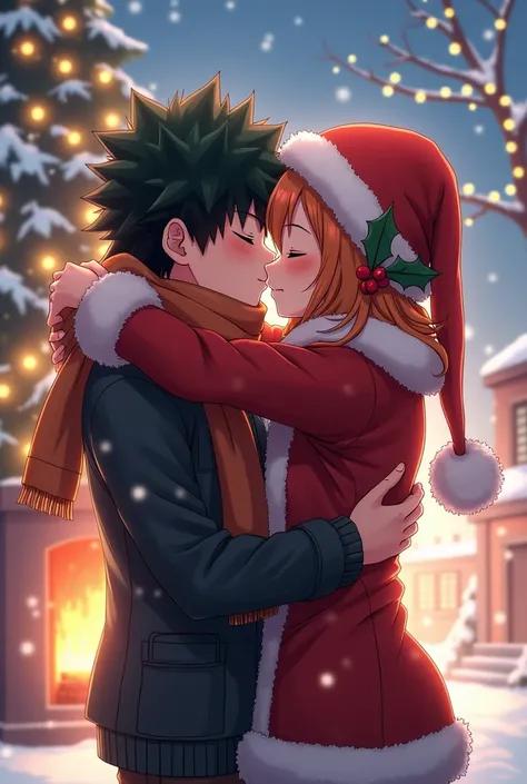 You can play Touya Todoroki and Izuku kissing each other wearing Christmas clothes from My Hero Academia 