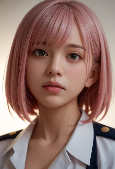  tan、 pink hair、Big Breasts、 high school girl、whole body、 gal、 miniskirt、uniform、front、 Japanese、roadside、Age 30、 medium hair、((  Delicate Facial Features ,  eroticism)), Dramatic lighting ,  realistic  , 8k,  dramatic shadows ,  Intricate and Elaborate Pa...