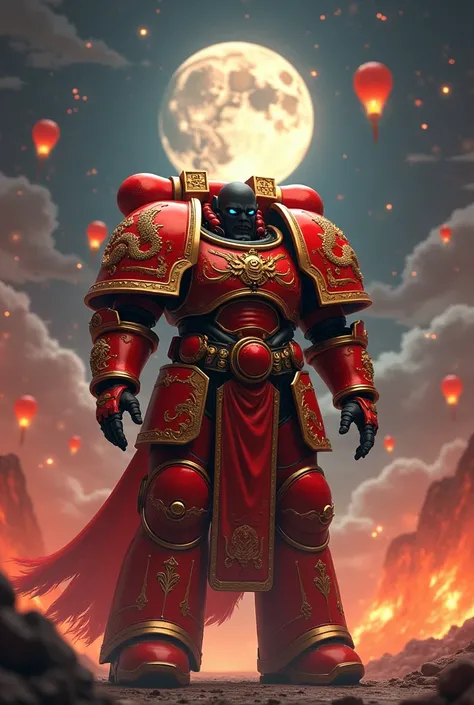 Warhammer 40k, space marine, ancient chinese chapter， lunar new year greeting