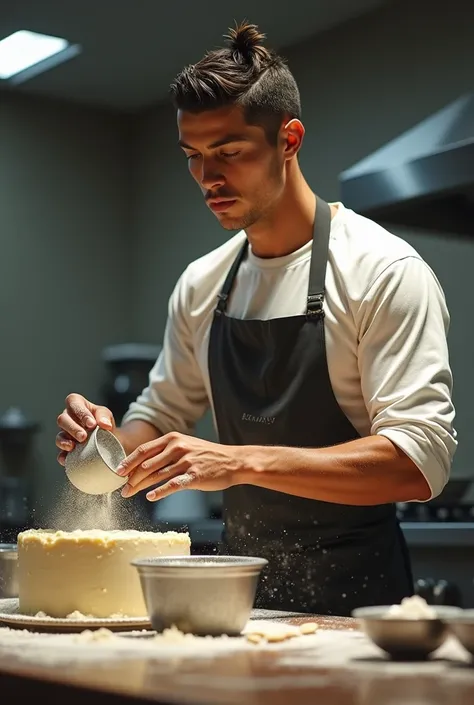 Ronaldo making a cake