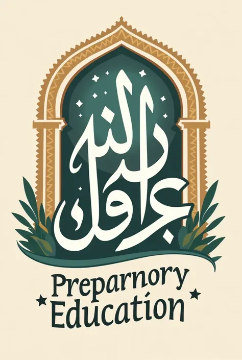 Design a logo that says preparatory education in Al-Fatah 