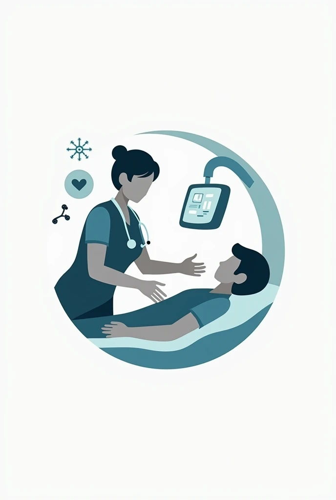 Make a logo physiotherapist treating the patient using Machine 
