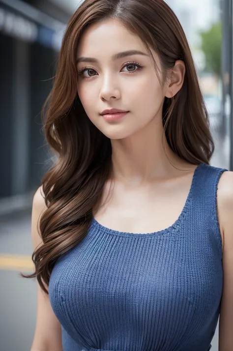 ((navy blue knit dress)),(( natural makeup ))),( amazing face and best quality :1.4), ( super detailed ), ( very detailed CG 統合 8k 壁紙),  very detailed,  high-res raw color pictures,  professional photoshoot,  Realistic Portraits,  amazing face and eyes, ( ...