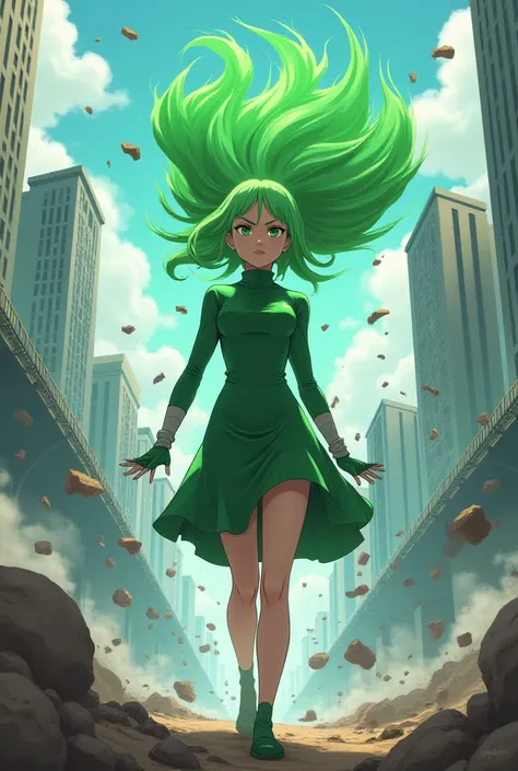 Crie a personagem tatsumaki de one punch man