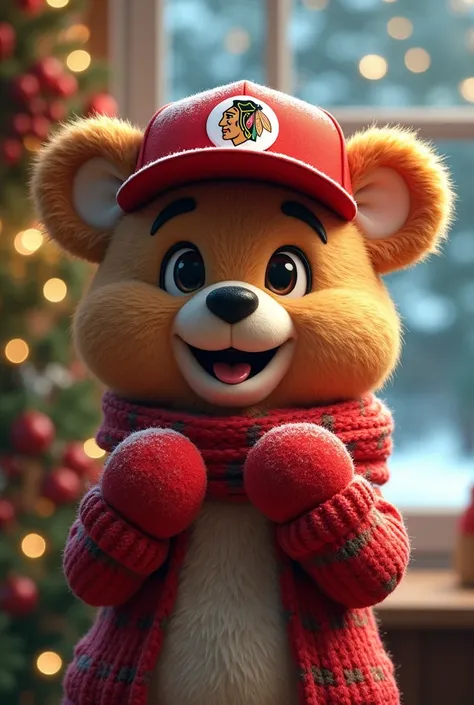 image of a mascot wearing a 59FIFTY snapback cap wishing merry christmas 